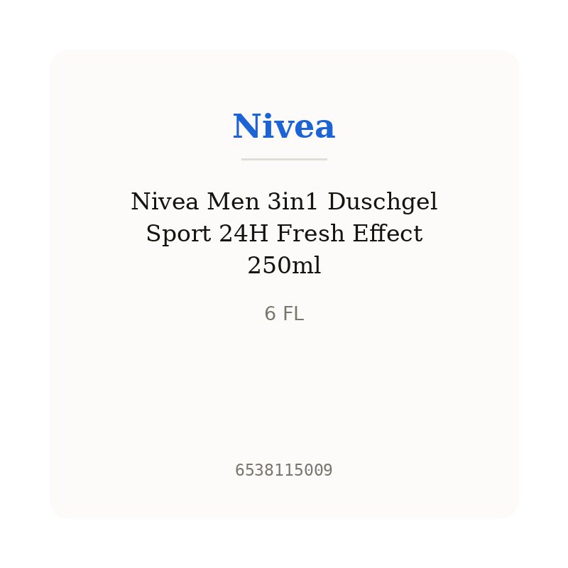 Nivea Men 3in1 Duschgel Sport 24H Fresh Effect 250ml