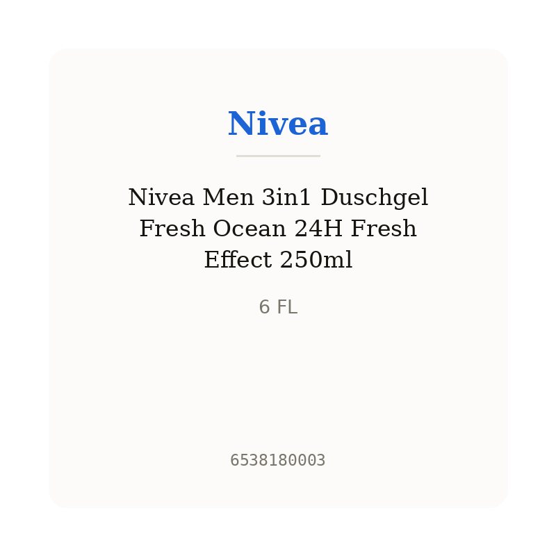 Nivea Men 3in1 Duschgel Fresh Ocean 24H Fresh Effect 250ml