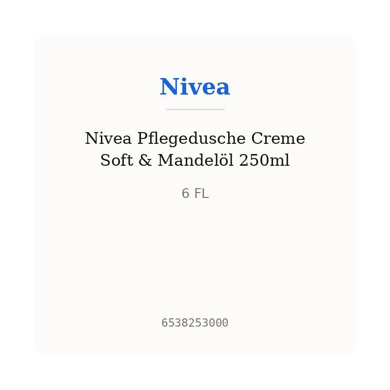 Nivea Pflegedusche Creme Soft & Mandelöl 250ml