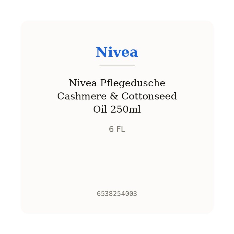 Nivea Pflegedusche Cashmere & Cottonseed Oil 250ml