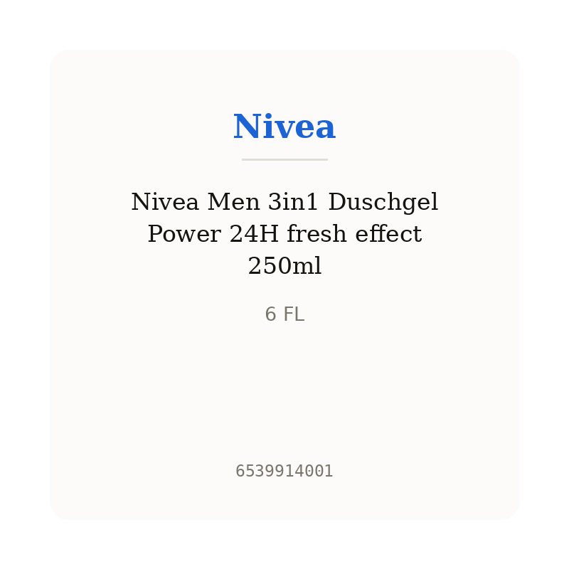 Nivea Men 3in1 Duschgel Power 24H fresh effect 250ml