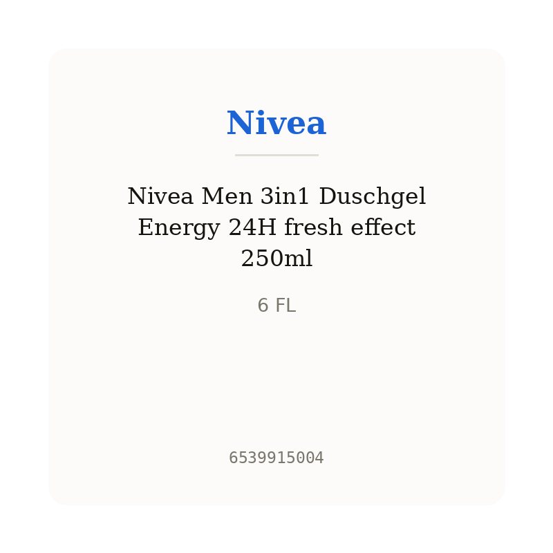 Nivea Men 3in1 Duschgel Energy 24H fresh effect 250ml