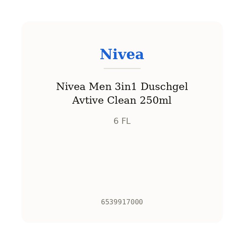 Nivea Men 3in1 Duschgel Avtive Clean 250ml