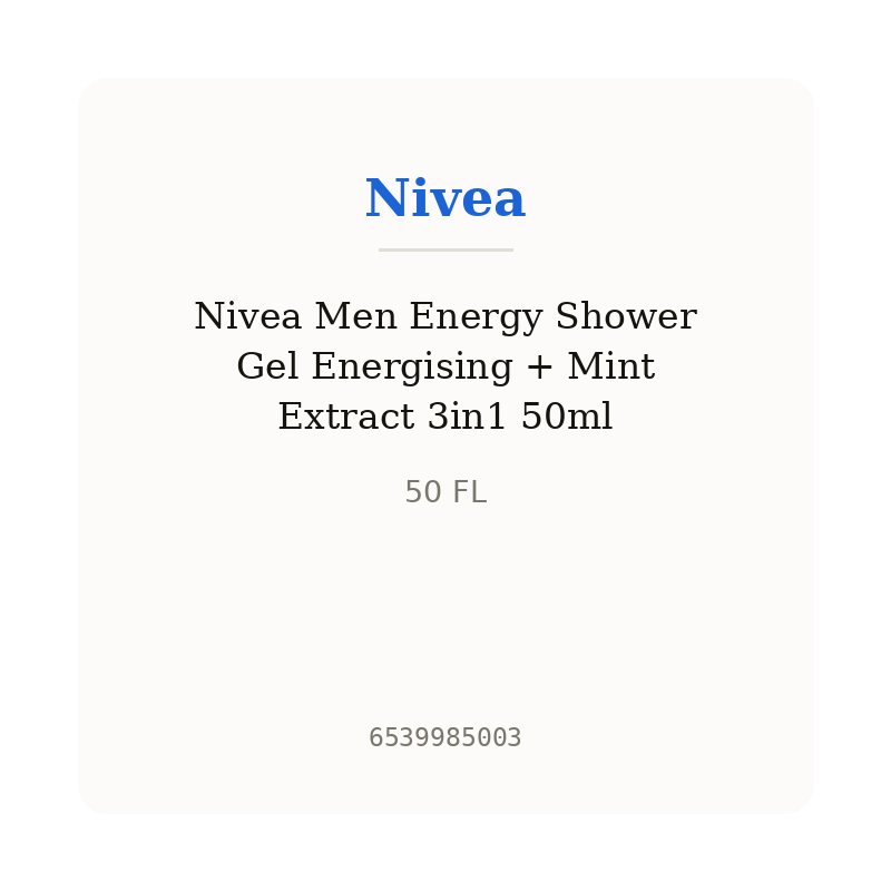 Nivea Men Energy Shower Gel Energising + Mint Extract 3in1 50ml