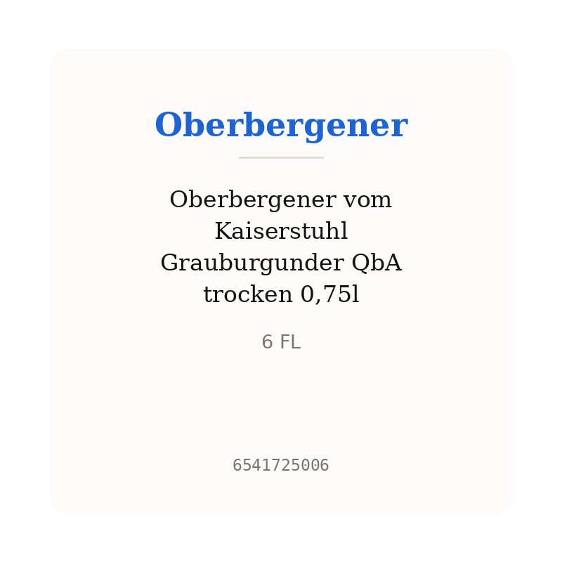 Oberbergener vom Kaiserstuhl Grauburgunder QbA trocken 0,75l