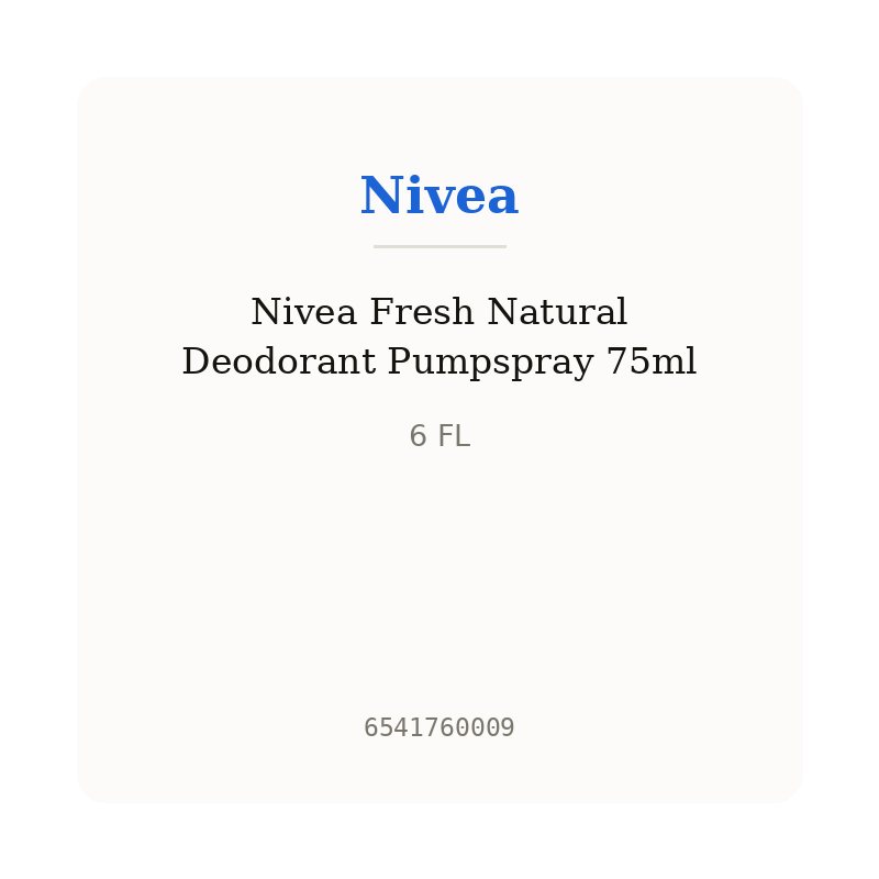 Nivea Fresh Natural Deodorant Pumpspray 75ml