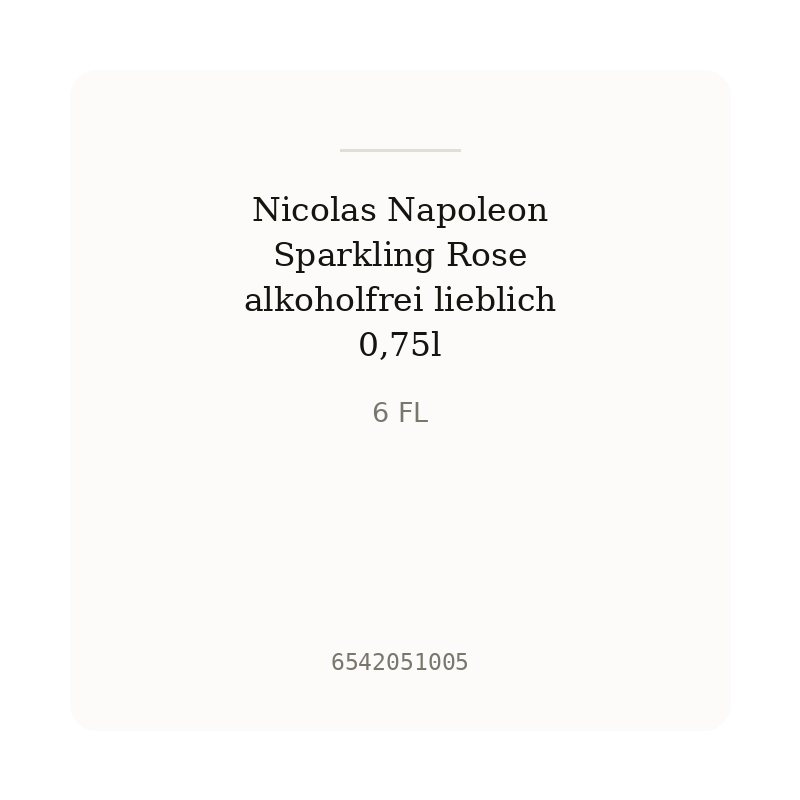 Nicolas Napoleon Sparkling Rose alkoholfrei lieblich 0,75l