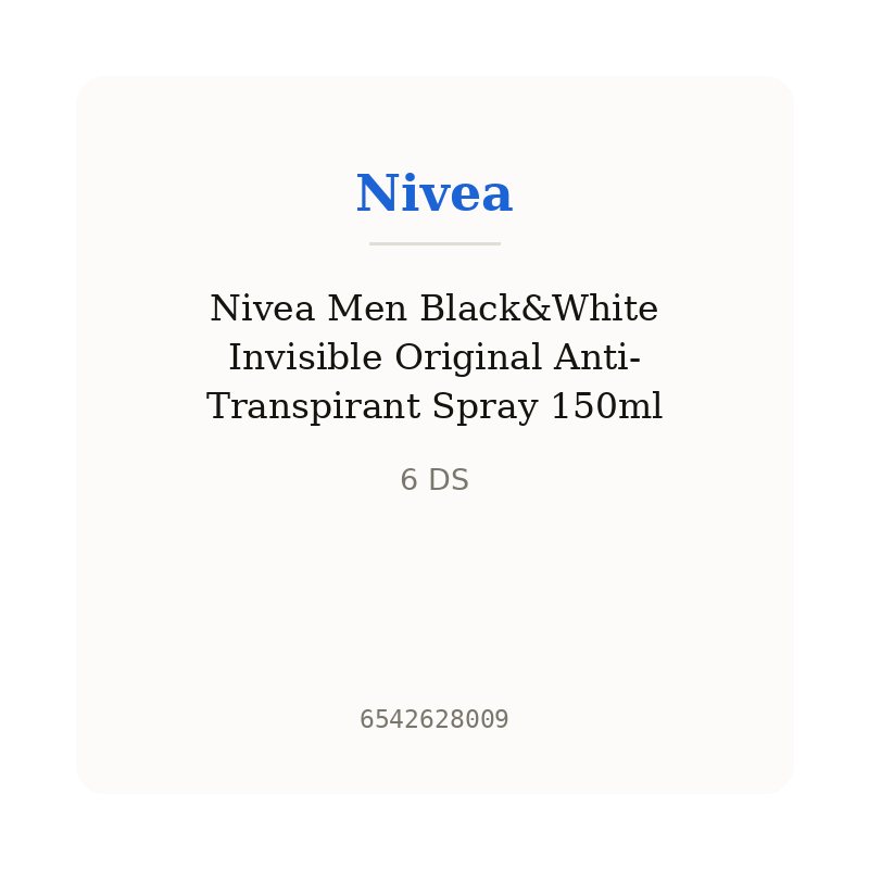 Nivea Men Black&White Invisible Original Anti-Transpirant Spray 150ml