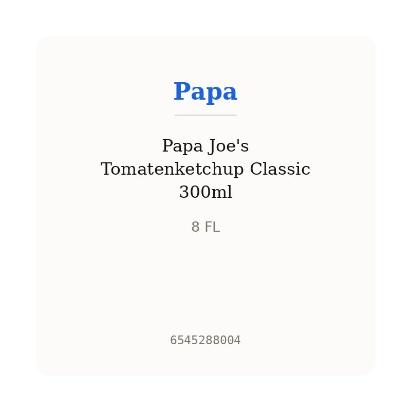 Papa Joe's Tomatenketchup Classic 300ml