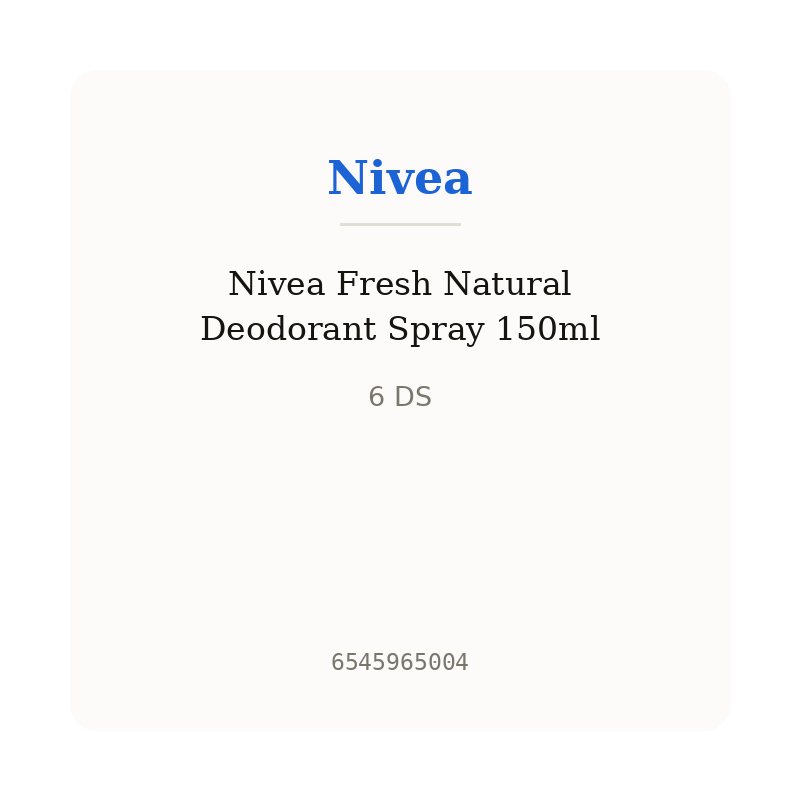 Nivea Fresh Natural Deodorant Spray 150ml