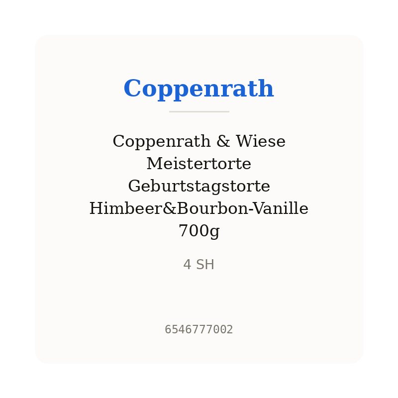 Coppenrath & Wiese Meistertorte Geburtstagstorte Himbeer&Bourbon-Vanille 700g