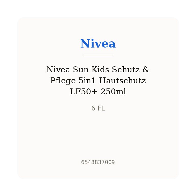 Nivea Sun Kids Schutz & Pflege 5in1 Hautschutz LF50+ 250ml