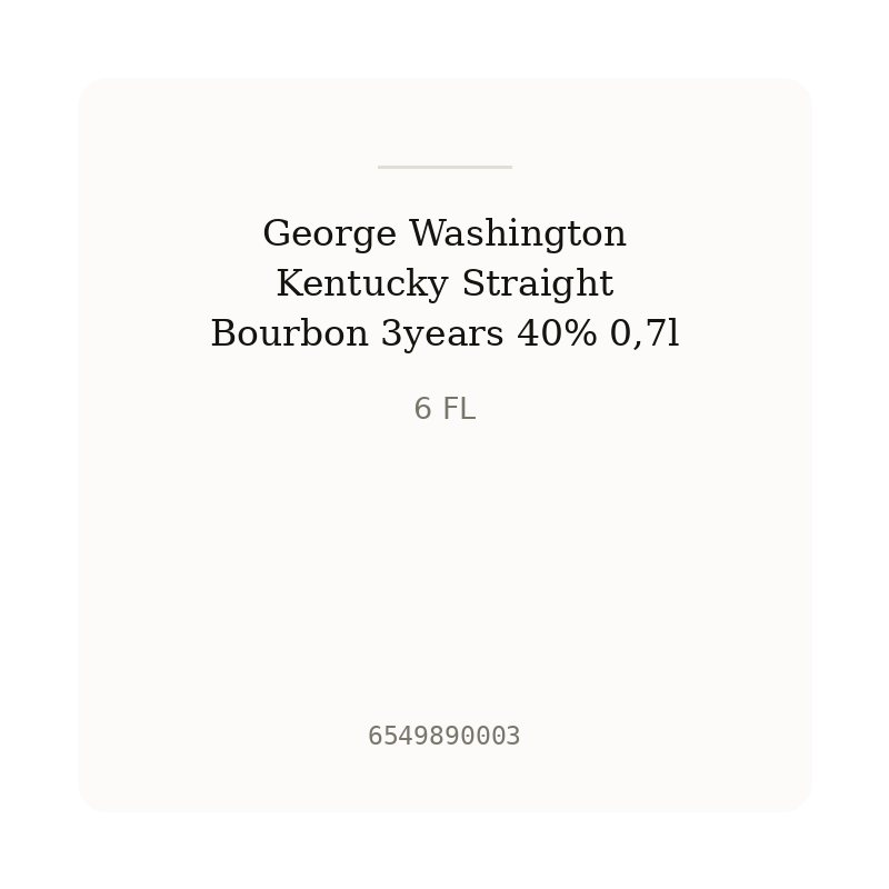 George Washington Kentucky Straight Bourbon 3years 40% 0,7l