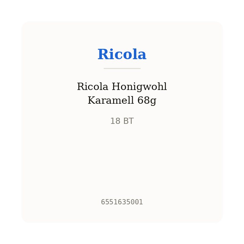 Ricola Honigwohl Karamell 68g