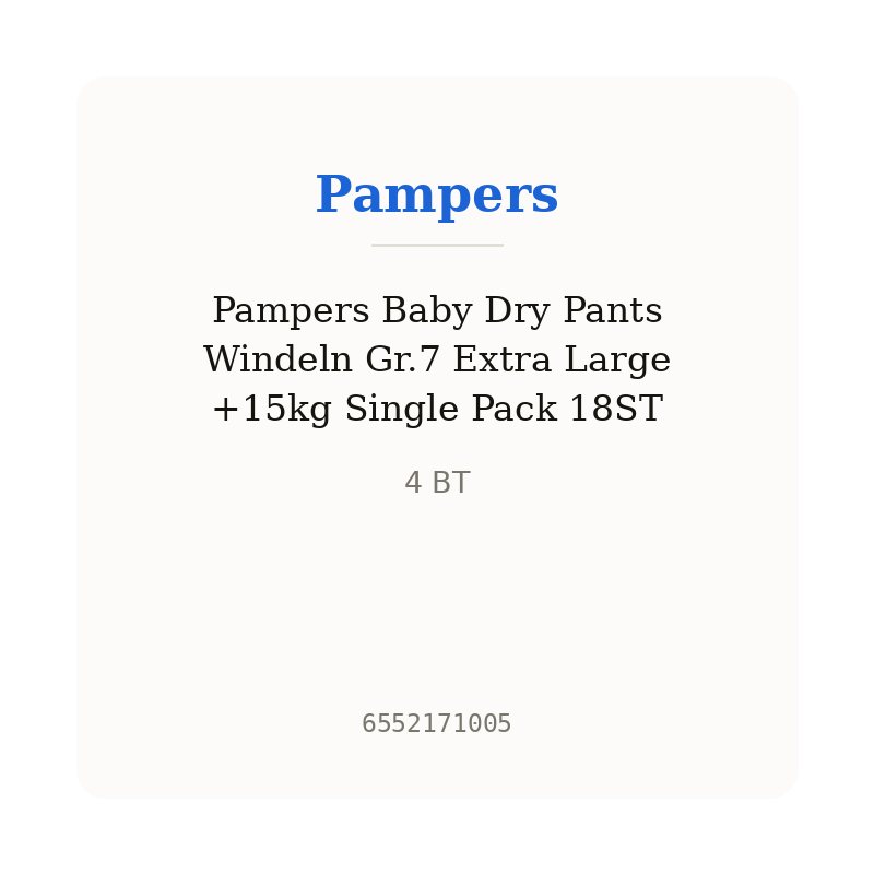 Pampers Baby Dry Pants Windeln Gr.7 Extra Large +15kg Single Pack 18ST