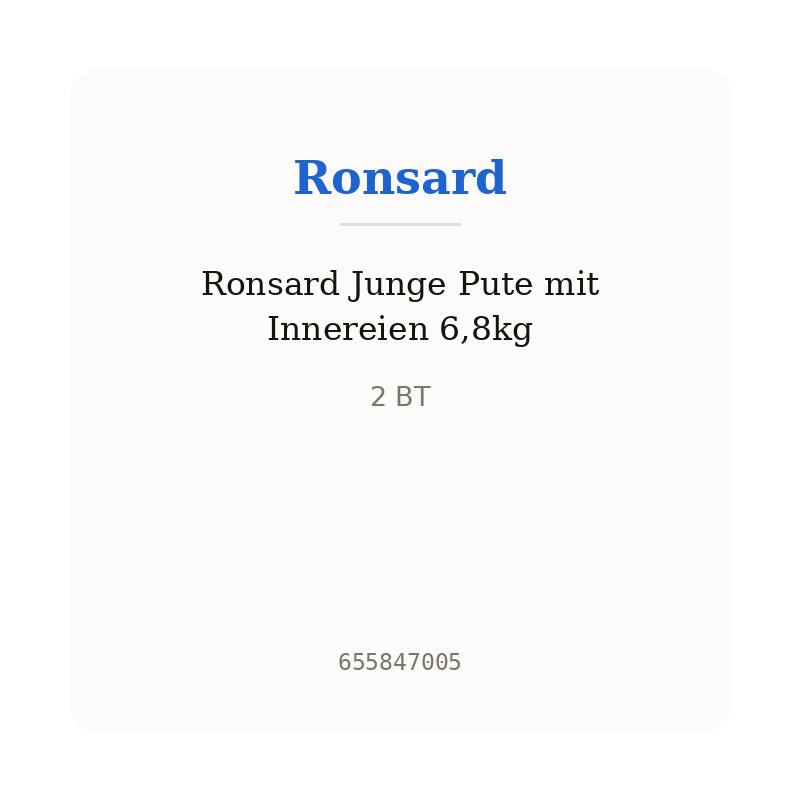 Ronsard Junge Pute mit Innereien 6,8kg