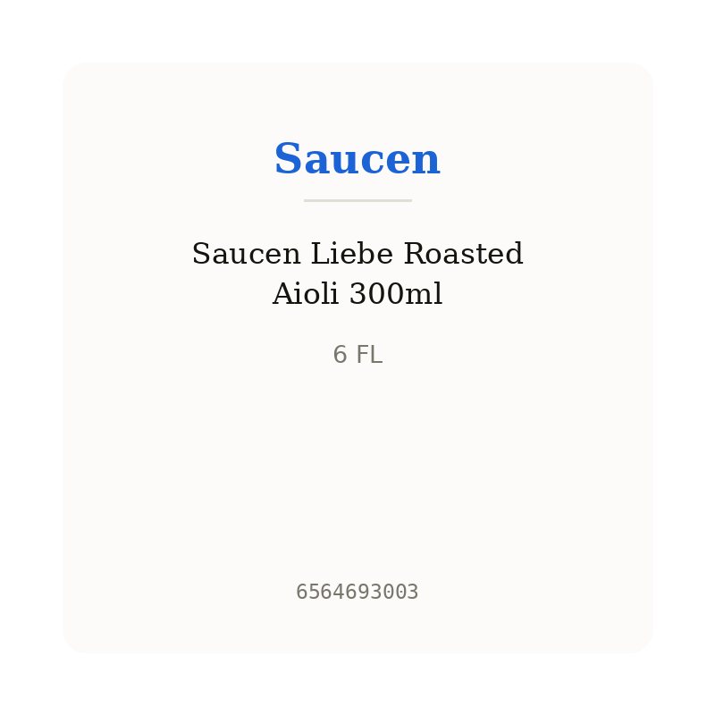 Saucen Liebe Roasted Aioli 300ml
