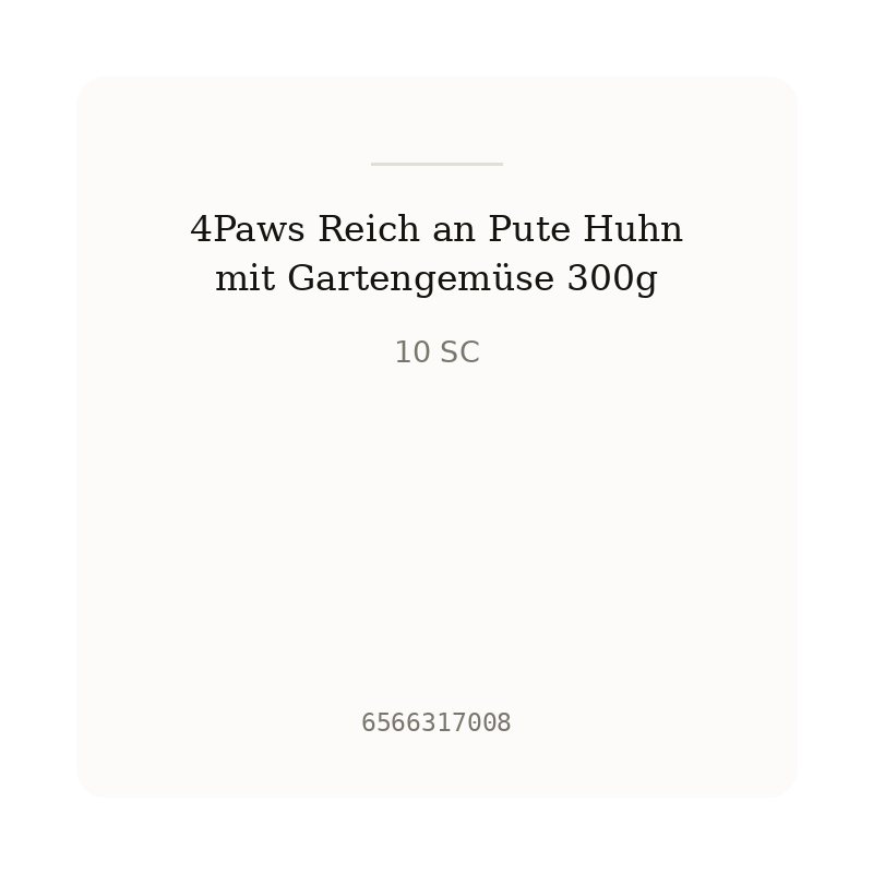 4Paws Reich an Pute Huhn mit Gartengemüse 300g
