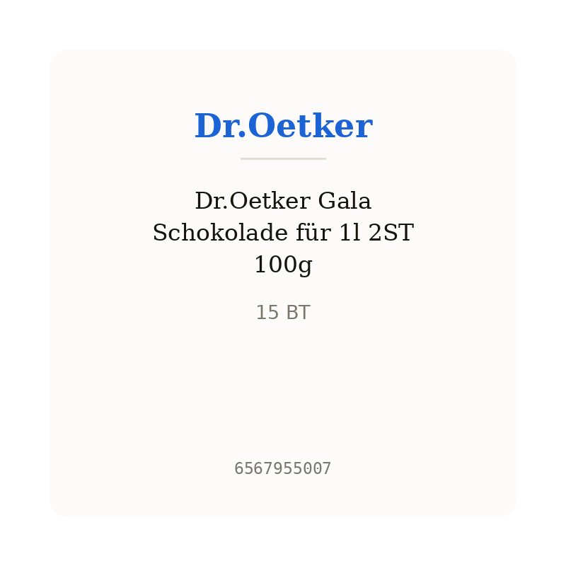 Dr.Oetker Gala Schokolade für 1l 2ST 100g