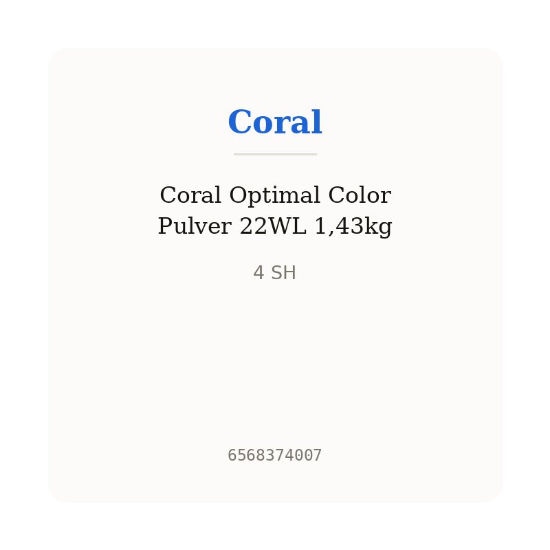 Coral Optimal Color Pulver 22WL 1,43kg
