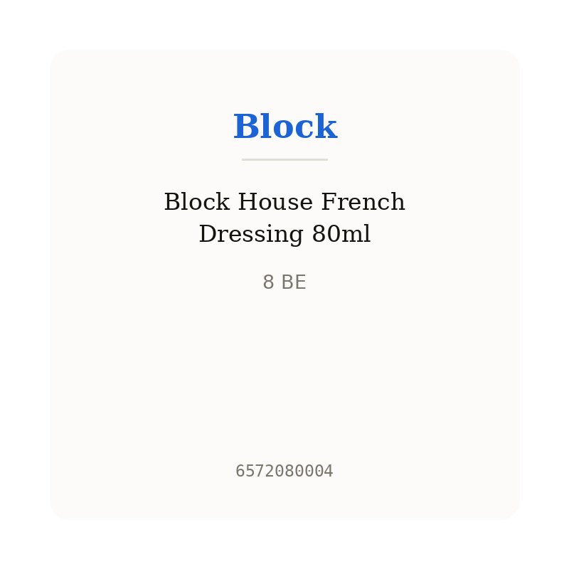 Block House French Dressing 80ml