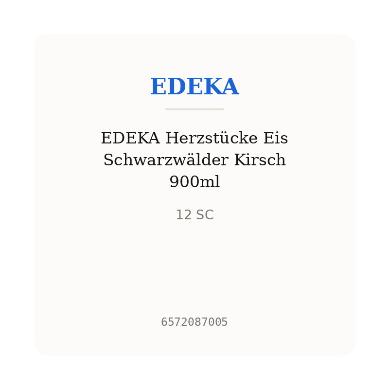 EDEKA Herzstücke Eis Schwarzwälder Kirsch 900ml