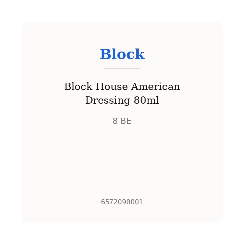 Block House American Dressing 80ml