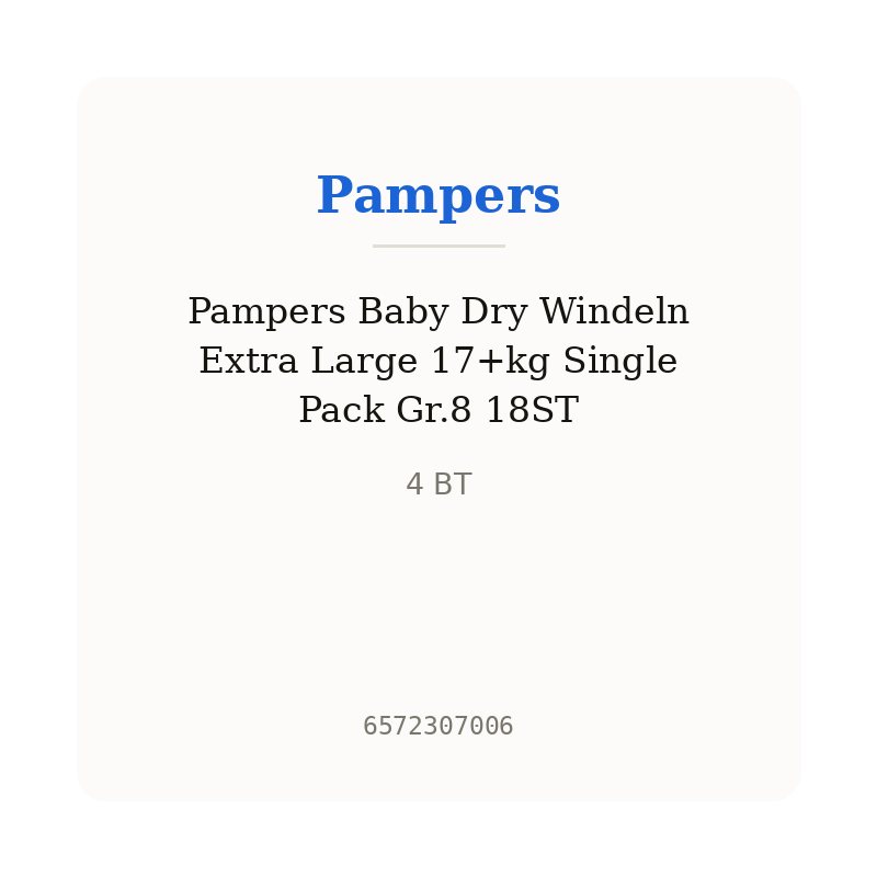 Pampers Baby Dry Windeln Extra Large 17+kg Single Pack Gr.8 18ST