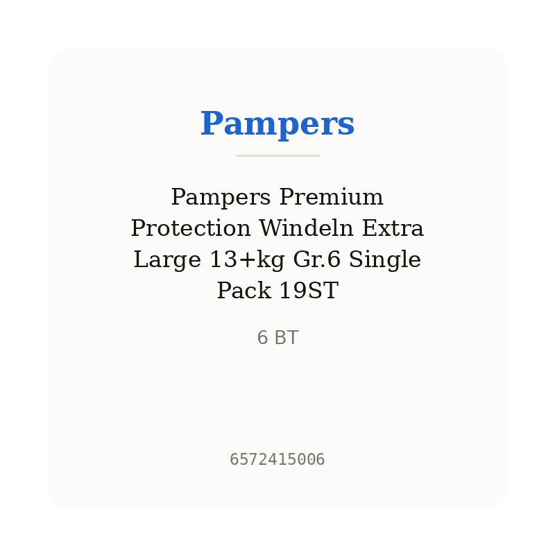 Pampers Premium Protection Windeln Extra Large 13+kg Gr.6 Single Pack 19ST