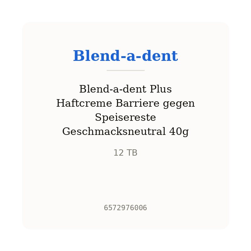 Blend-a-dent Plus Haftcreme Barriere gegen Speisereste Geschmacksneutral 40g