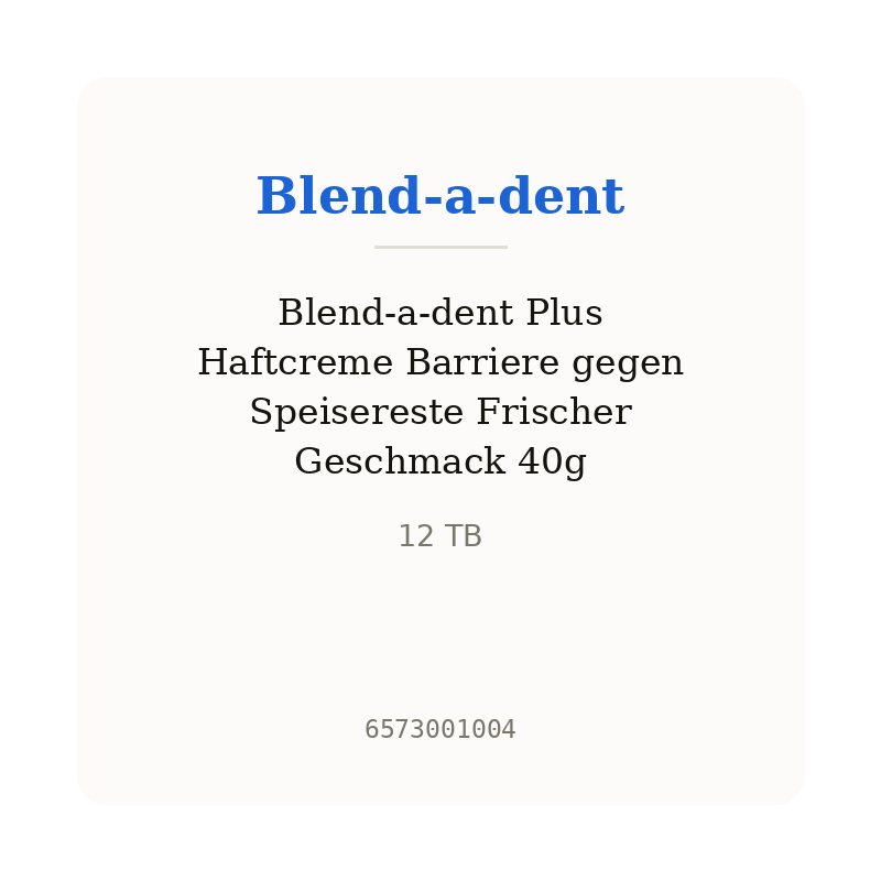 Blend-a-dent Plus Haftcreme Barriere gegen Speisereste Frischer Geschmack 40g