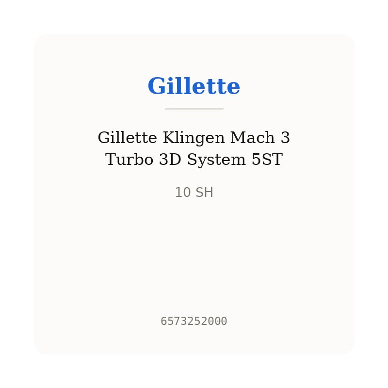 Gillette Klingen Mach 3 Turbo 3D System 5ST