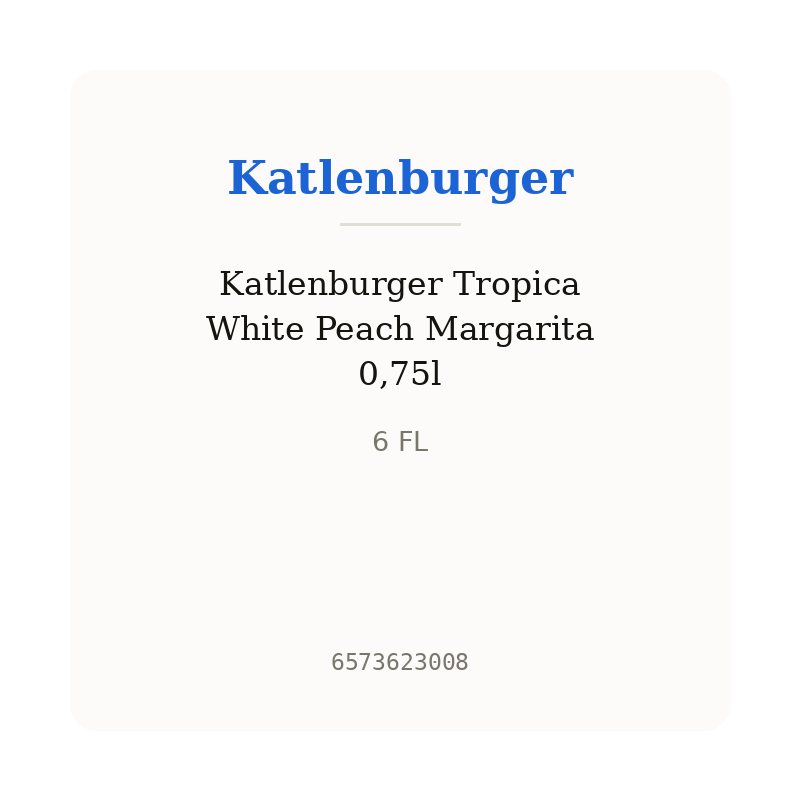 Katlenburger Tropica White Peach Margarita 0,75l