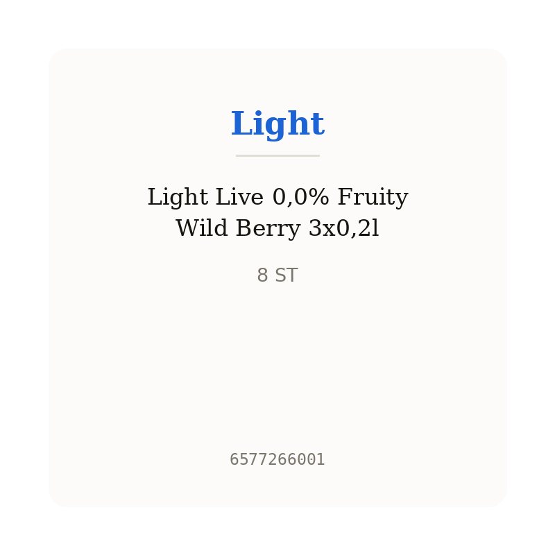 Light Live 0,0% Fruity Wild Berry 3x0,2l