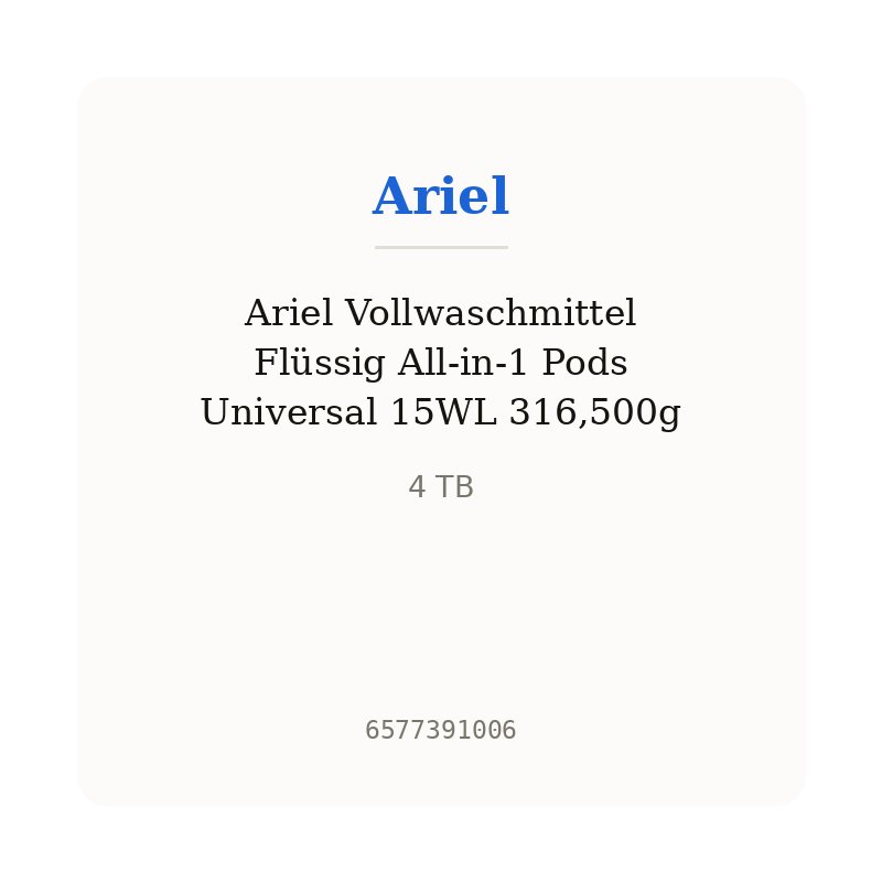 Ariel Vollwaschmittel Flüssig All-in-1 Pods Universal 15WL 316,500g