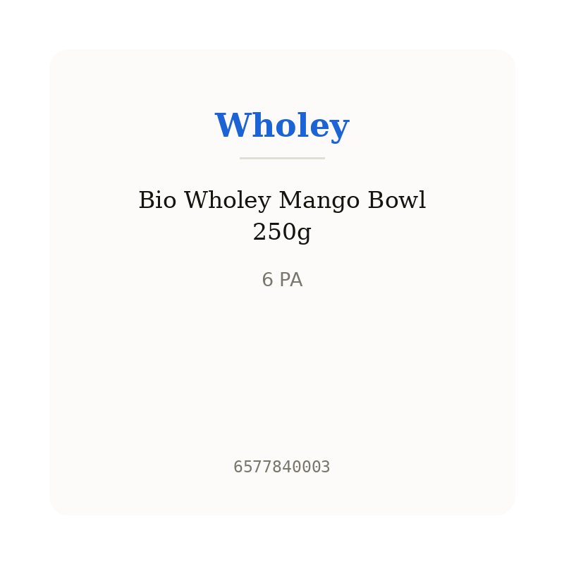 Bio Wholey Mango Bowl 250g