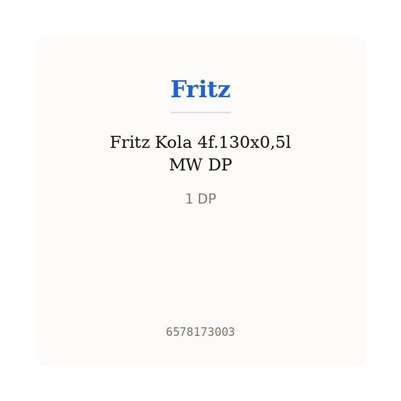 Fritz Kola 4f.130x0,5l MW DP