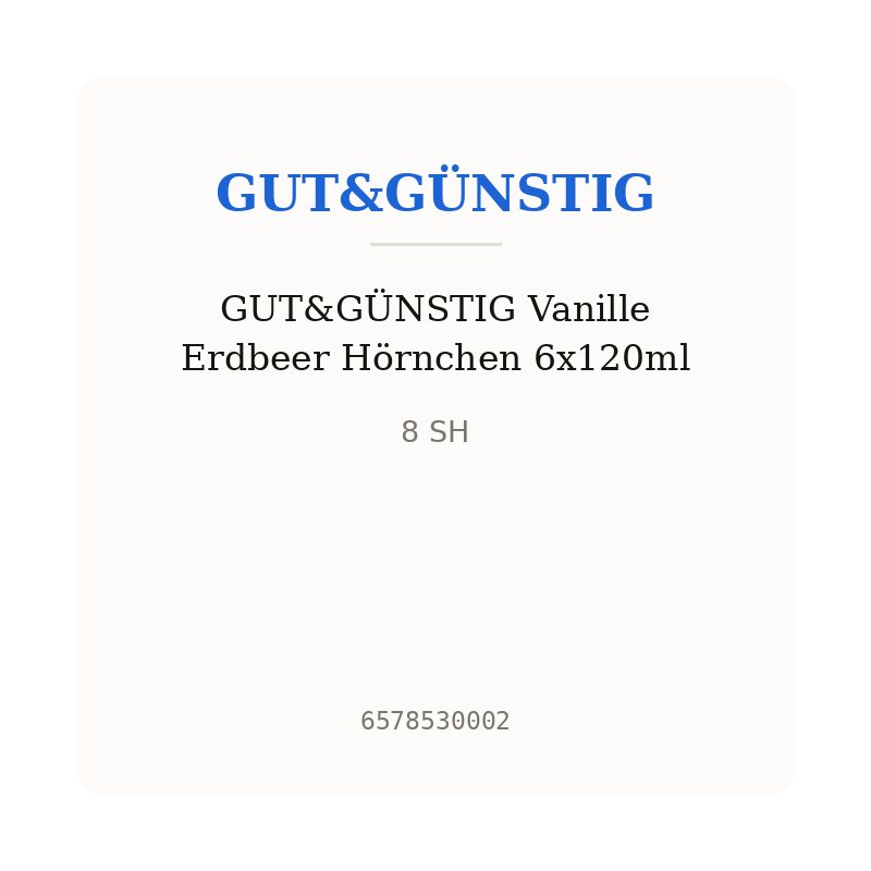 GUT&GÜNSTIG Vanille Erdbeer Hörnchen 6x120ml