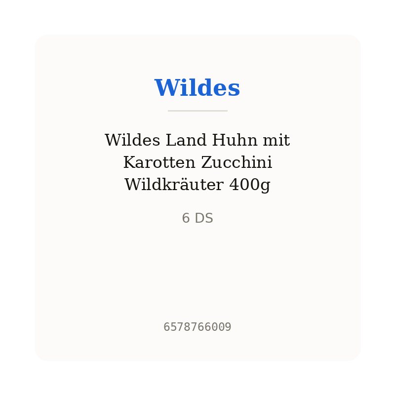 Wildes Land Huhn mit Karotten Zucchini Wildkräuter 400g