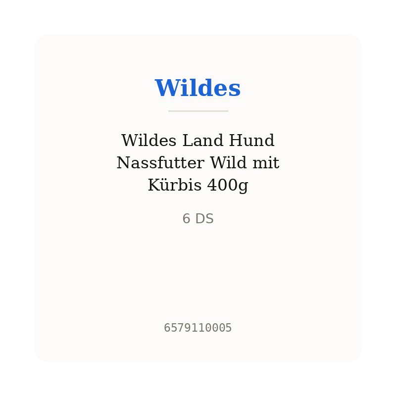 Wildes Land Hund Nassfutter Wild mit Kürbis 400g