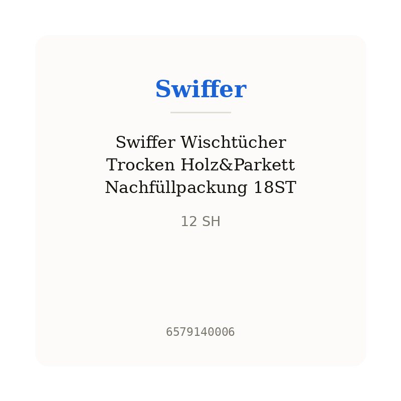 Swiffer Wischtücher Trocken Holz&Parkett Nachfüllpackung 18ST