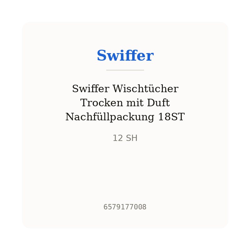 Swiffer Wischtücher Trocken mit Duft Nachfüllpackung 18ST