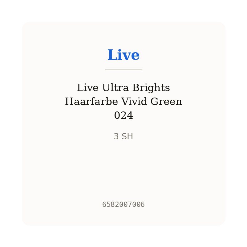 Live Ultra Brights Haarfarbe Vivid Green 024