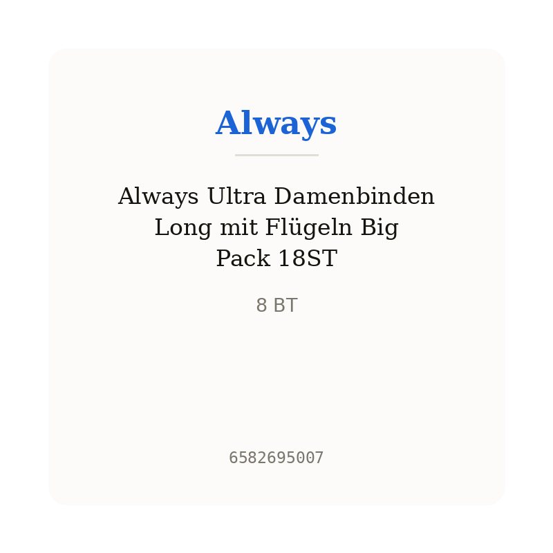 Always Ultra Damenbinden Long mit Flügeln Big Pack 18ST