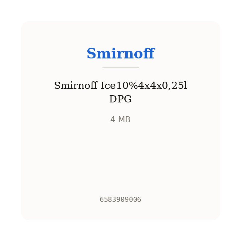 Smirnoff Ice10%4x4x0,25l DPG