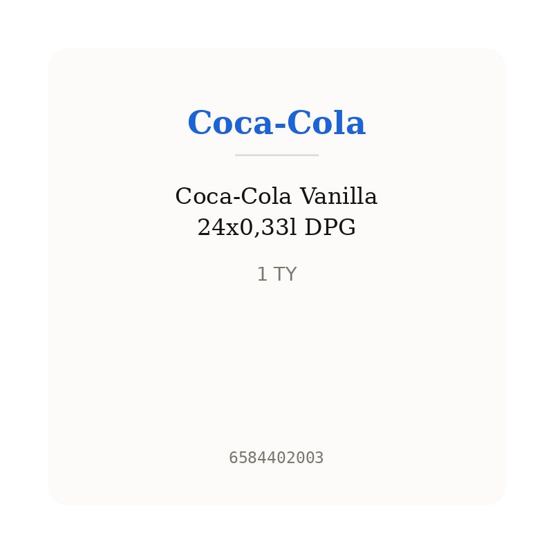 Coca-Cola Vanilla 24x0,33l DPG