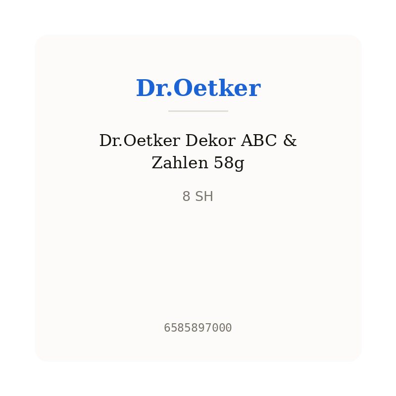 Dr.Oetker Dekor ABC & Zahlen 58g