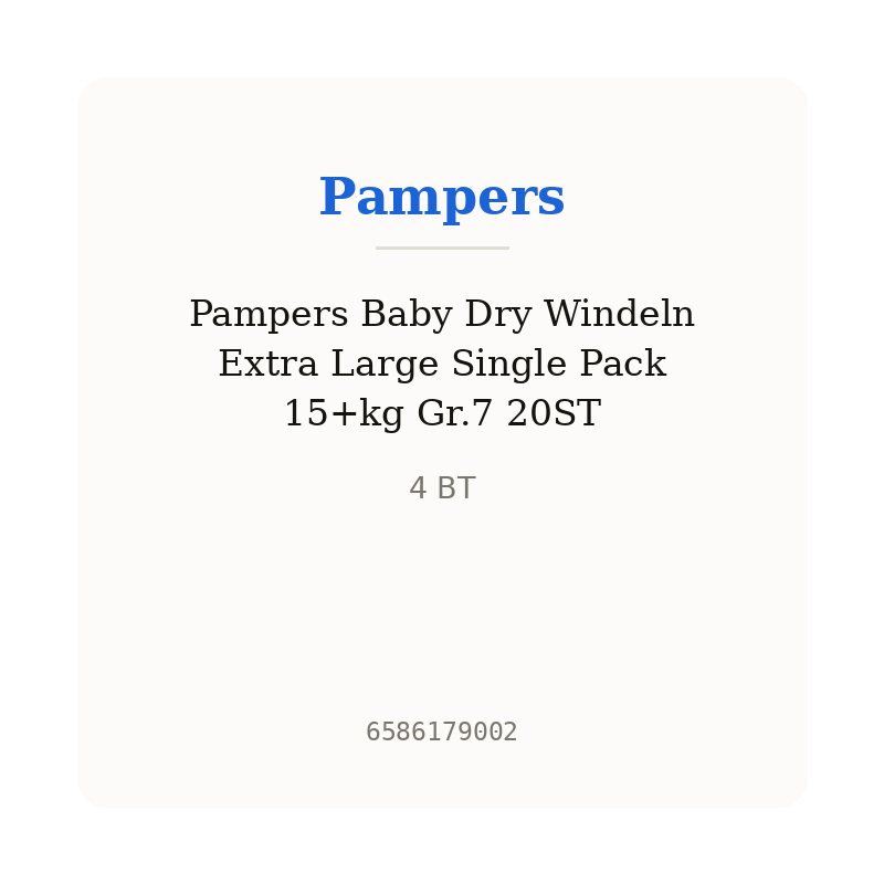Pampers Baby Dry Windeln Extra Large Single Pack 15+kg Gr.7 20ST