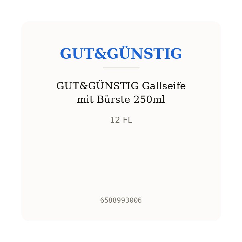 GUT&GÜNSTIG Gallseife mit Bürste 250ml