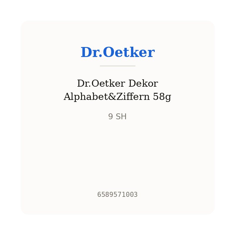 Dr.Oetker Dekor Alphabet&Ziffern 58g